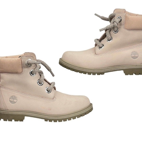 Timberland Women's Heritage 6 Inch Waterproof Leather Boots Combat Pink Winter 7 - Picture 1 of 5